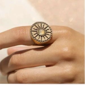 ALEX AND ANI Jade Sun Cocktail Ring